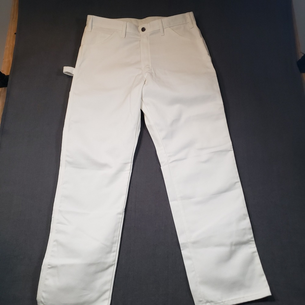 Dickies‎ Painter Pants Mens 36x32 White Benjamin Moore Carpenter WP820WH